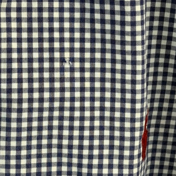 Ralph Lauren Custom Fit Gingham Button Down Shirt Mens Size Medium Blue White - Picture 4 of 6